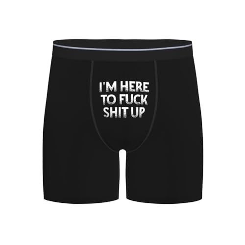 I'M Here To Fuck Shit Up Men'S Breathable Underwear Boxer Briefs With Lightwight Wasitband,