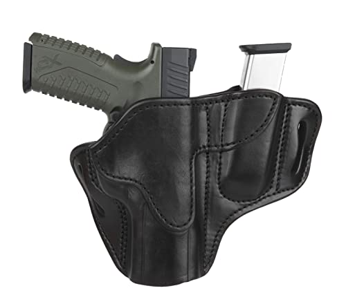 1791 GUNLEATHER P320 Holster, OWB Leather Gun and Magazine Belt Holster. Compatible with Sig P320, SP2022, P227, Beretta, Springfield, HK and Most Large Frame Pistols - 1791 Gunleather