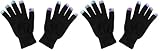 Super Z Outlet Black Knit Gloves LED Strobe Fingertips with 3 Colors for Light Shows, Raves, Concerts, Disco, Festival, Party Favors (1 Pair)