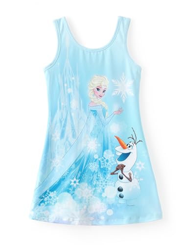 Image of Disney Stitch Princess Frozen Elsa Minnie Mouse Girls Tank Dress Sleeveless A-Line Sundress Summer Beach Clothes 2-9 Years
