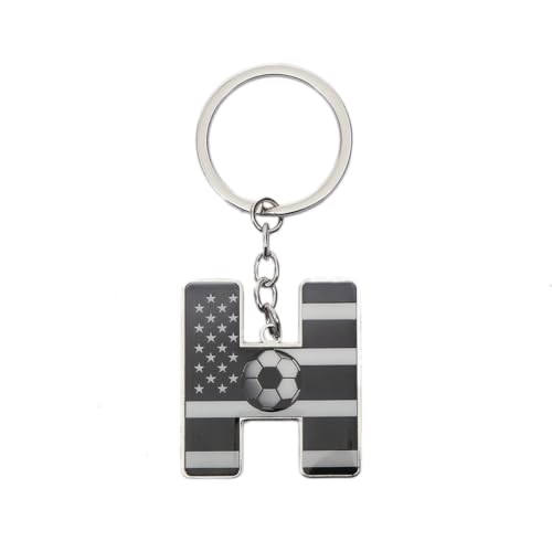 Bag Charms Initial A-Z Letter Keychain Bag Charm Soccer Keychain for Handbags Sports Bag