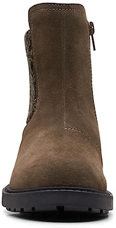 Clarks Women's Opal Sky Ankle Boot, Dark Olive Suede, 7 | Image 2