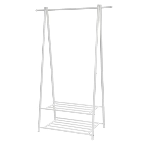SONGMICS Portant à vêtements, Penderie à vêtements, Portemanteau avec 2 étagères de rangement...