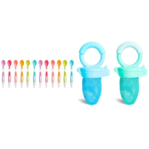 Image of Munchkin® Soft Tip™ Infant Spoons, 12 Count (Pack of 1) & Fresh Food Feeder, 2 Count (Pack of 1), Blue/Mint