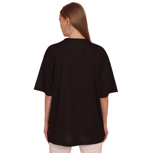 Image of Mack Jonney Printed Round Neck Cotton Regular Fit Oversize Half Sleeves Tshirt for Women(Pack of 3)-MACK631093