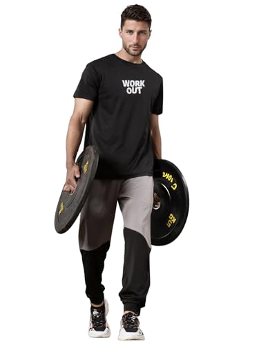 Image of FitMonkey Sports Crew Neck Stretchable Dry Fit T Shirt | Regular Fit Textured T Shirt for Men |Sport T Shirt for Men | Quick Dry Technology with Moisture Control |Breathable & Lightweight