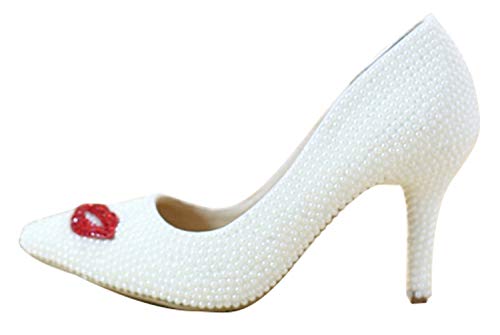 Sandales compensées blanches MinitooUK pour marcher sans douleur avec talon 9cm