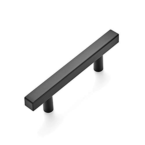 Image of Ravinte 3 Pack 5 inch Square Cabinet Pulls Matte Black Stainless Steel Kitchen Drawer Pulls Cabinet Handles 5 inchLength, 3 inch Hole Center