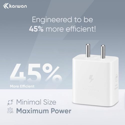 Image of 45W GaN Type C Super Fast Charger Compatible with Samsung Galaxy S /A /M /F /Z All Series,S26 /S25 /S24 /S23 /S22 /S21 /Fe /Plus /Ultra /Z Fold /Z Flip & Other Device,Original BIS Certified Charger