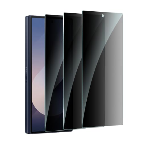 CYYAGE 3 Pack for Samsung Galaxy Z Fold 6 Privacy Screen Protector Anti Spy Tempered Glass Film 9H Hardness Scratch Resistant