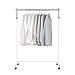 Produktbild PUCHIKA Kleiderständer auf Rollen, Höhenverstellbare Kleiderstange, bis 100kg belastbar, Garderobenstände aus Hochwertiger Edelstahl, Silber und Weiß, LxBxH: (102-110) x 42x (103-170) cm