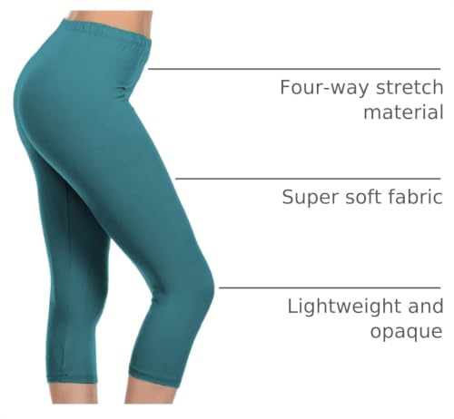 Image of Leggings Depot Women's High Waist Leggings Soft 1 inch Waistband Solid Pants - Regular, Plus, 1X3X, 3X5X