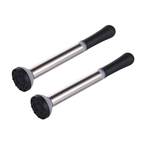 GRIRIW 2pcs Stainless Steel Cocktail Muddler Plastic Head Rustproof Bartending Tool for Drink Making