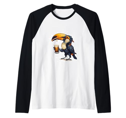 Lustige Tukane mit Bier Raglan