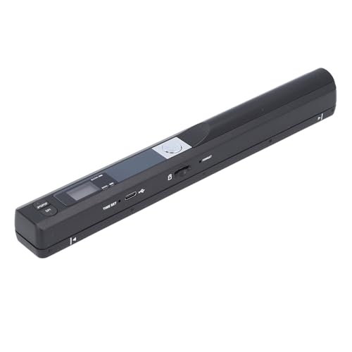 Scanner Portable, Scanner d'images Portable de 900 DPI avec étui, Scanner Photo avec Baguette de numérisation pour Documents A4 Images Pages Textes (Black)