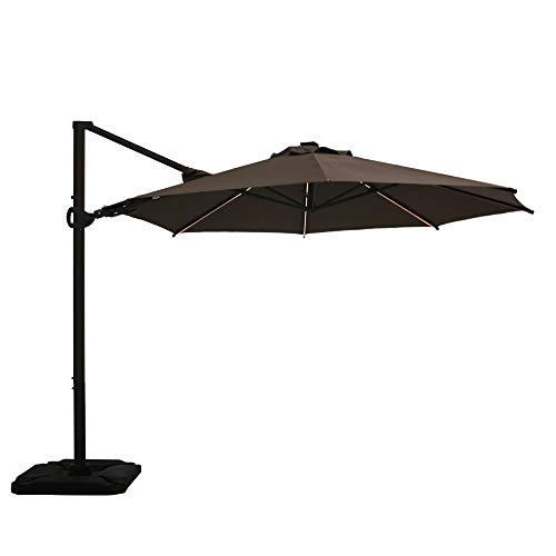 Patio Lawn Garden Deck Pool Abba Patio 10ft Patio Offset Hanging Umbrella 360 Rotating Outdoor Cantilever Umbrella With Crank Base Weight For Garden Backyard Dark Red Umbrellas