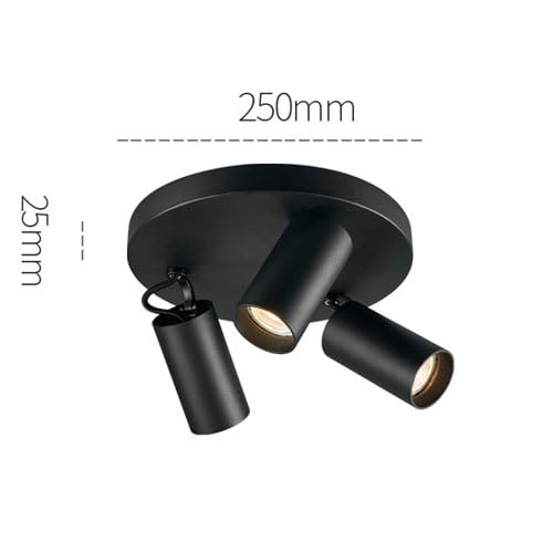 Kit d'éclairage sur rail circulaire orientable noir avec 3 spots encastrés - 4