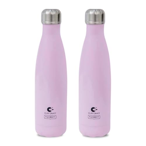 Image of Clay Craft VACBOTT Stark Double Walled 18 Hours Hot and 24 Hours Cold Water Flask Bottle-500ML, 2-Piece(Blush Pink) Leak Proof|Easy to Carry|Gym Bottle|Home|Kitchen|Hiking|Travel Bottle|BIS Certified