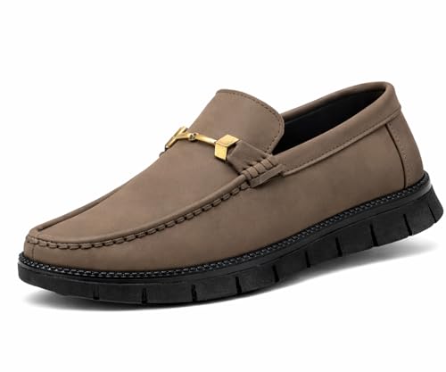 Image of Kraasa Men's Casual Loafers | Synthetic Leather Upper | Comfortable PU Sole | Slip-On Buckle Office, Party Shoes