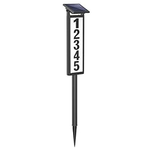 SUNGATH Lighted House Numbers for Outside, Waterproof Solar Address Signs for Yard with Stakes, Solar Powered LED…
