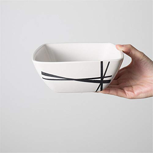 Regali Personalizzati sotto 100 euro WEI-LUONG dining Da tavola di cena Set da tavola nero creativo strisce di ceramica della coltelleria Piazza Piatto di carne piatto di dessert Noodle ciotola di riso Tazza del bianco personalizzato Kit
