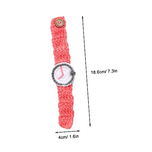 Toyvian 2pcs Knitted Wristwatches Funny Simulation Bracelet for Couples Students Soft Comfortable Design for Parties Festivals and Carnivals Red3