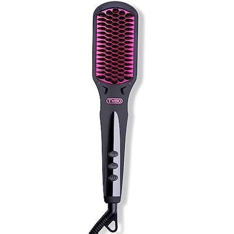 TYMO One-Step Hair Straightening Brush with Negative Ions, Ceramic Heating, 16 Temperature Settings, LCD Display, and Anti-Scald Safety Design for All Ages Cover