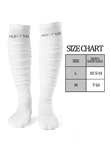 Qees Football Socks,White Soccer Socks,Scrunch Socks Football,Long Football Gear Athletic Socks For Adults Men Women.football Accessories .Large #TOP2