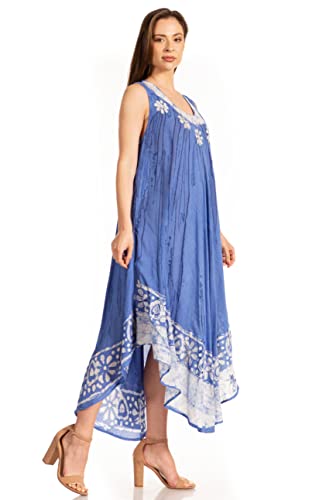 Sakkas Alexis Embroidered Long Sleeveless Floral Caftan Dress/Cover Up3