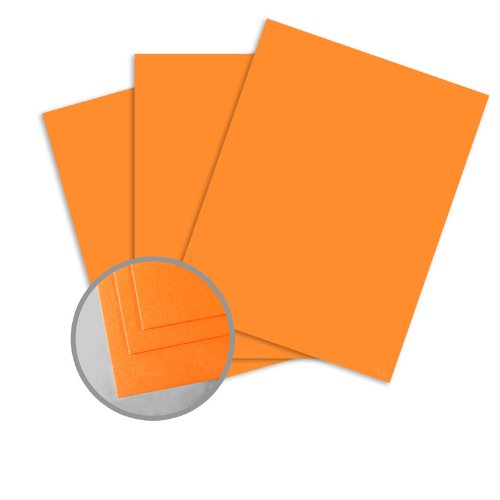 ColorMates Smooth & Silky Orange Card Stock - 8 1/2 x 11 in 90 lb Cover Smooth 250 per Package