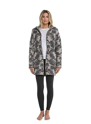 Barefoot Dreams CozyChic Camo Anorak, Hooded Zip-Up Jacket for Women, X-Small