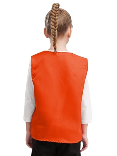 Kid Girls And Boys Button Volunteer Vest Solid Color Irregular Hem Volunteers Activity Waistcoat Uniform2