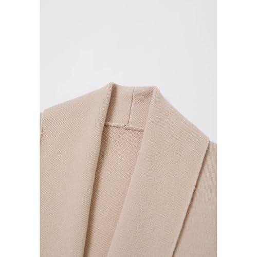 CHICWISH Women Shawl Collar Long Sleeve Cardigan Casual Open Front Knit Sweater Soft Long Coat with Pockets4
