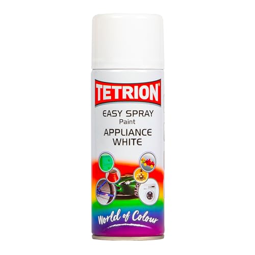 Tetrion All-Purpose White Spray Paint for Wood Metal Plastic & Ceramic - Quick-Drying & Durable for Interior & Exterior Use 400 ML