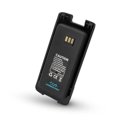 Accessoryway MD-390 7.4V3600mAh Li-Ion Replacement Battery Pack with USB-C Charging Port, Built-in LED Indicator Compatible with HYT MD-390 and MD-UV390 Plus DMR Two Way Radio