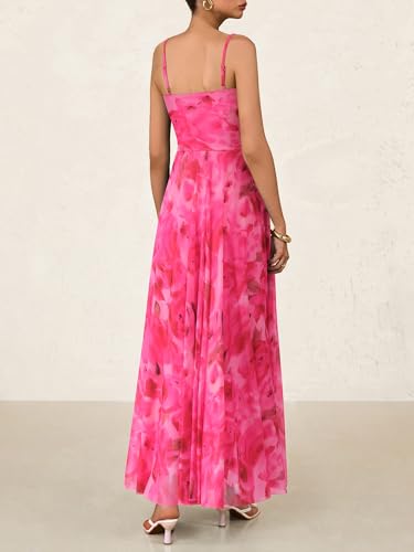 Image of BTFBM Women Summer Maxi Dresses Elegant Wedding Guest Dress | Cowl Neck,Spaghetti Strap,Mesh,Floral,A-Line,Flowy,Party,Cocktail,Homecoming,Graduation,Sundress,Prom,Beach Long Dresses