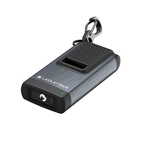 Ledlenser Llavero K4R 120 lúmenes | 4 GB linterna LED recargable | Mini linterna gris | Llavero linterna LED | Mini linterna recargable