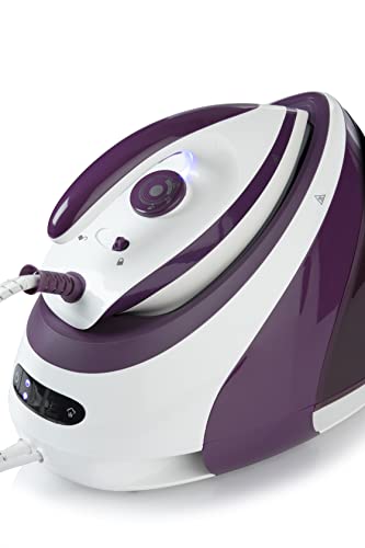 Domo DO7110S estación plancha al vapor 3000 W 1,8 L Suela de cerámica Burdeos, Blanco - Centro de planchado (3000 W, 7,5 bar, 1,8 L, 450 g/min, 160 g/min, Suela de cerámica)