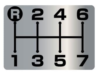 シフトパターン ステッカー エンブレム シール 4速 5速 6速 7速 MT車 表示 車検 両面テープ sihu9 (type6)