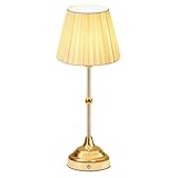 EJFOIEJ Portable LED Table Lamp with Touch Sensor, 3-Levels Brightness Metal Desk Lamp, 3 Color Touch Control Rechargeable Lamp, Night Light, Bedside Lamp,Dining Room Lamp (Gold)