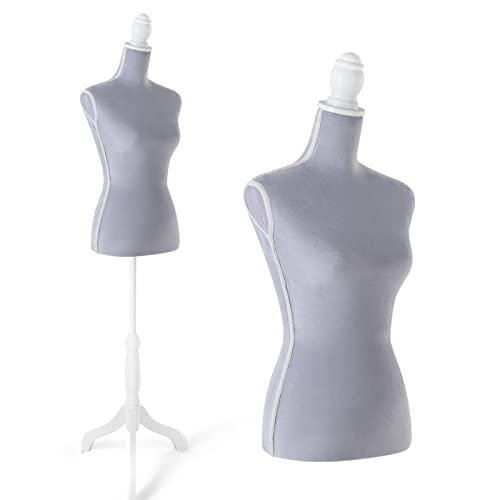 DRDINGRUI Dress Form, Female Mannequin Body with Stand, Pinnable Velvet Mannequin Torso