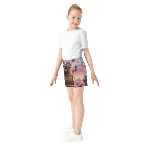 Girls Cute Otter Print Athletic Lounge Shorts Kids Summer Soft Pajama Shorts Funny Animal Patterned Fashion, X-Small4