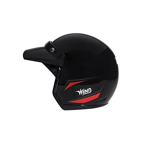 Capacete Wind Tecno Preto Fosco/Vermelho (58)
