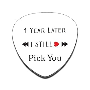 1 Year Anniversary Present Gifts for Boyfriend Girlfriend Men Women Him Her Musician Boyfriend Guitar Pick One Year…