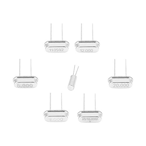 Oscilador de cristal, 35PCS 7 7 valores Kit surtido de osciladores de resonadores de cristal 32.768K 6M 8M 11.0592M 12M 16M 20M