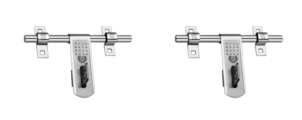 Image of Harrison BH0820 Heavy-Duty Glossy Finish Stainless Steel Aldrop for Main Door | Door Latch for Wooden Door, Gate, Double Door, Single Door | Door Accessories| 8 Inch, Rod Thickness 14mm (2 Set)