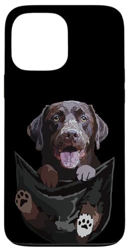 Happy Chocolate Lab Dog In Pocket ���u���h�[�����g���o�[ ���l �X�}�z�P�[�X iPhone 13 Pro Max �p