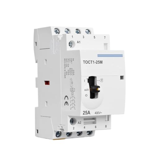 Contacteur modulaire 4P 25A 230V Din Rail avec commande manuelle TOCT1 2NO 2NC