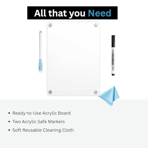 Image of Magnetic Transparent Acrylic Fridge Board & Planner | A4 Fridge Writing Board | A4 Acrylic Magnetic Fridge Photo Frame | Magnetic White Board for Fridge A4 | Clear
