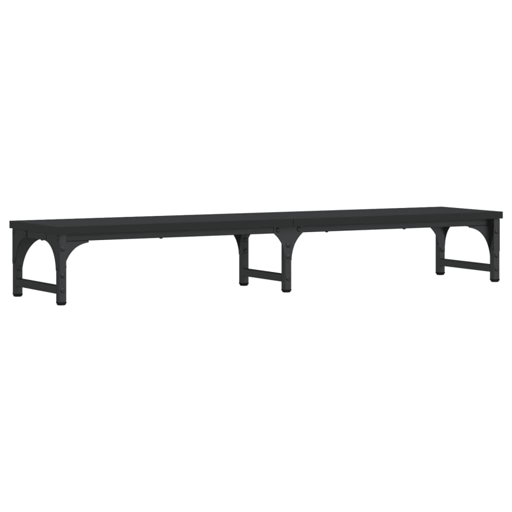 Vidaxl Black Monitor Stand, Display Stand For Laptops And Monitors, Computer Stand With Adjustable Legs, Monitor Stand Riser, Engineered Wood